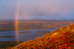 Soloppgang og regnbue ved Storfjorden