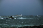 Storm ved Homborsund fyr.